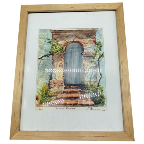 Limited Edition Mission Doorway Framed Watercolor Print Signed Artist 1/200 READ - Picture 1 of 11